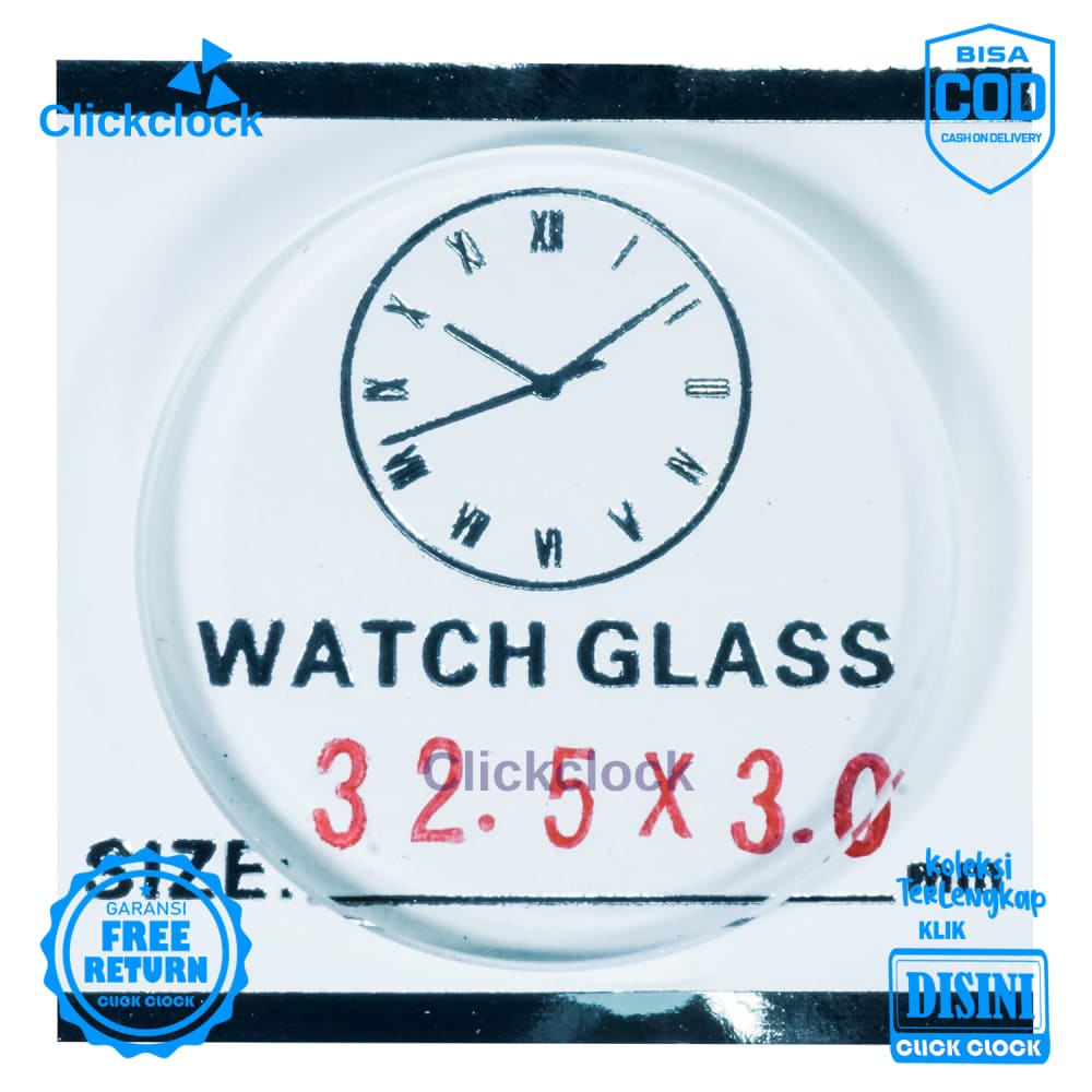 Kaca Jam Kaca Bahan Watch Glass PNC-325 Bagus 3,25 cm