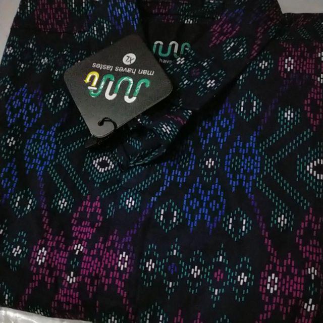 Kemeja Batik Songket Mutiara Rintik Panjang Murah Black Green Navy Dan Purple Slimfit Dan Formal