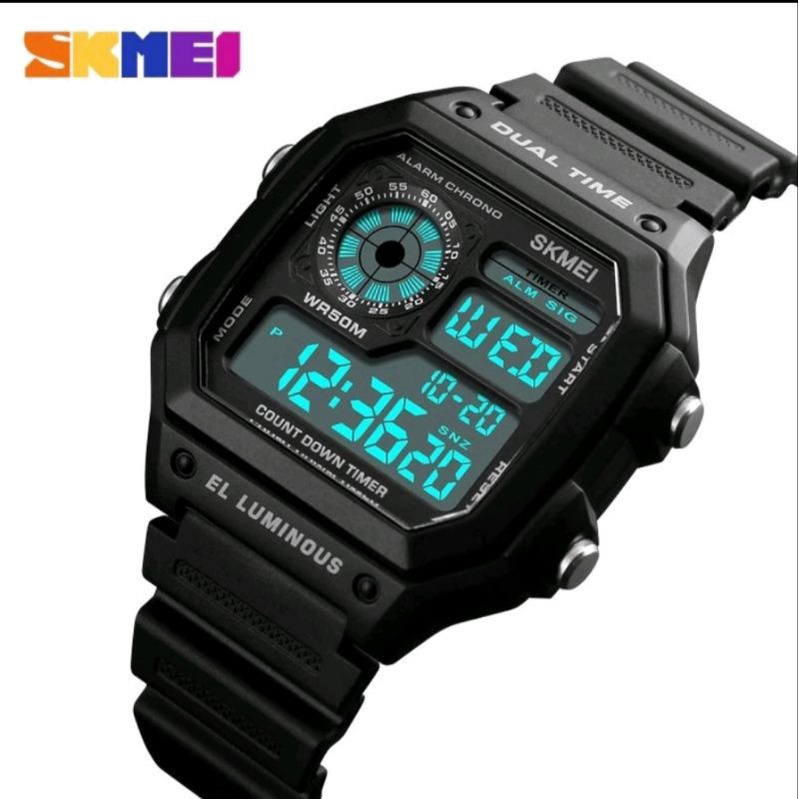 Jam Tangan Skmei 1299 Original pria wanita Digital Tahan air Tali Rubber Skmei Original Termurah