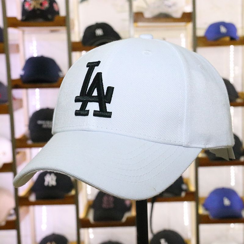 Topi LA Putih Hitam White Black MLB Korea Baseball Cap Premium Branded