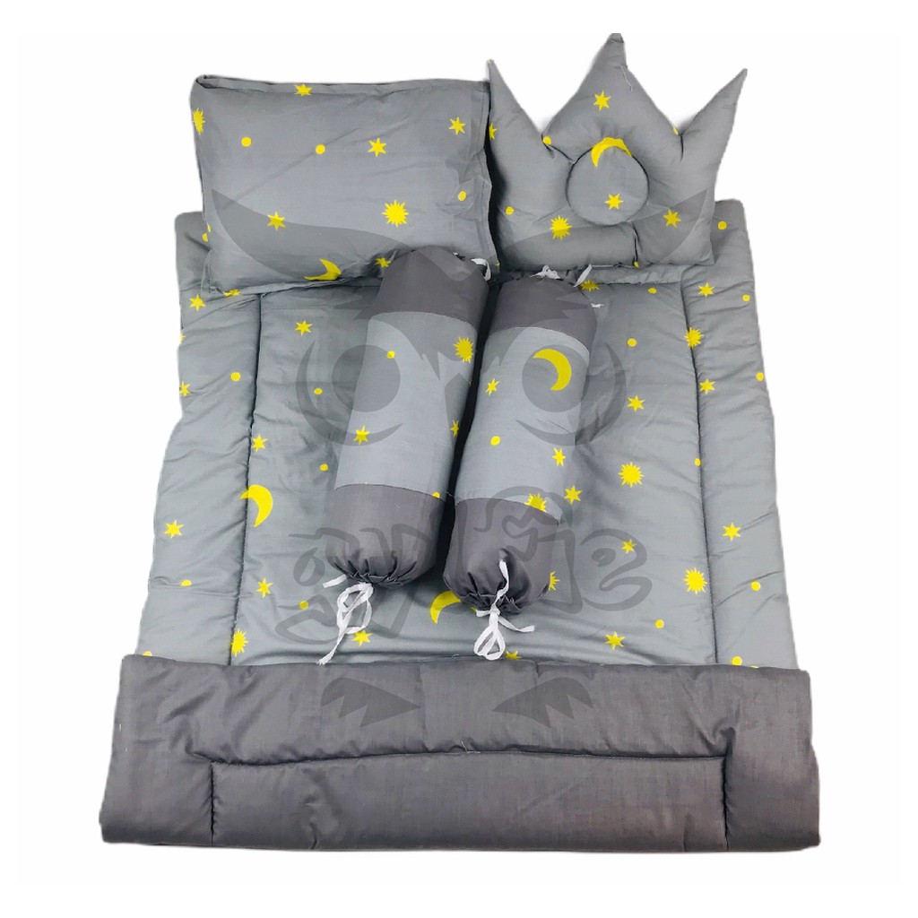 yellow and gray baby bedding