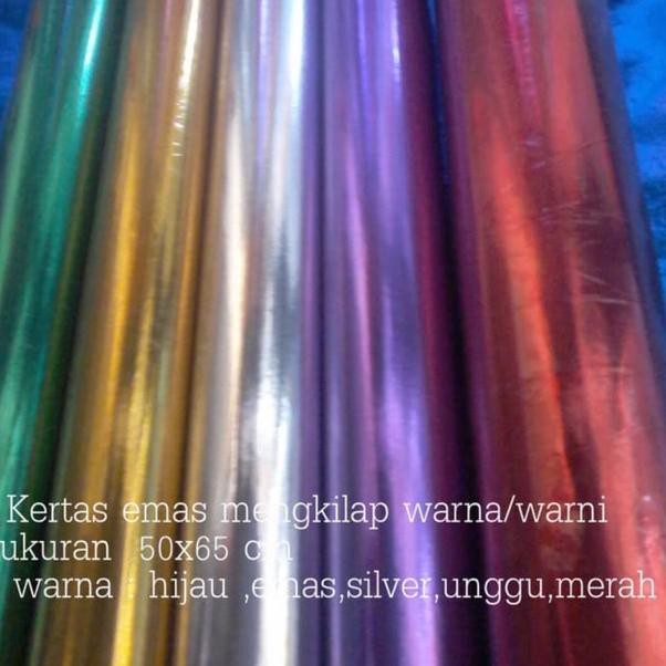 

★ STD KERTAS KADO METALIK/ MENGKILAP/ GIFT WRAPPING PAPER SHINY MERAH/ BIRU/ HIJAU/ EMAS/ SILVER/ UN