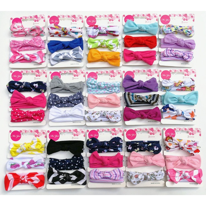 BANDANA BAYI ANAK PEREMPUAN SET 3in1 HEADBAND BABY BANDO FASHION KOREA LUCU IMPORT AK35