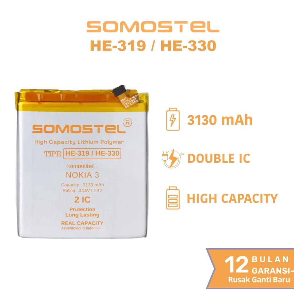 Somostel - HE319 / HE330 Nokia 3 Batre Batrai Baterai