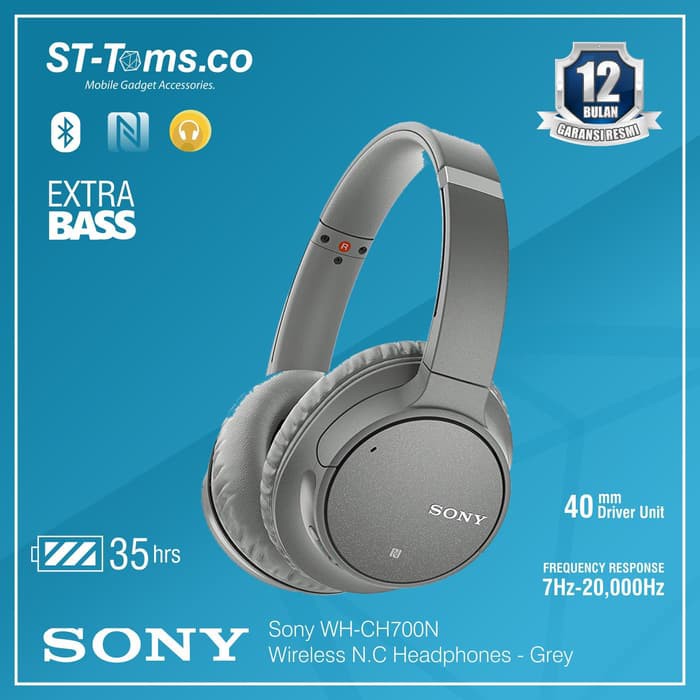 Sony WH-CH700N / WH CH700N / CH700 N Wireless N.C Headphones - Grey