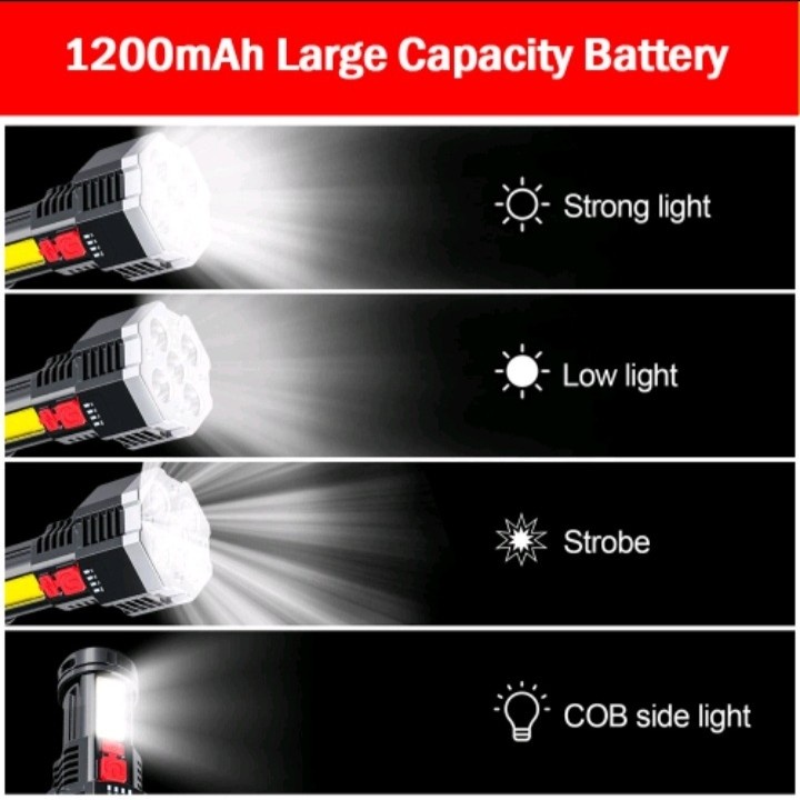 SENTER LED 9 MATA 50W + 25W SENTER LED CHARGER PLUS COB EMERGNCY