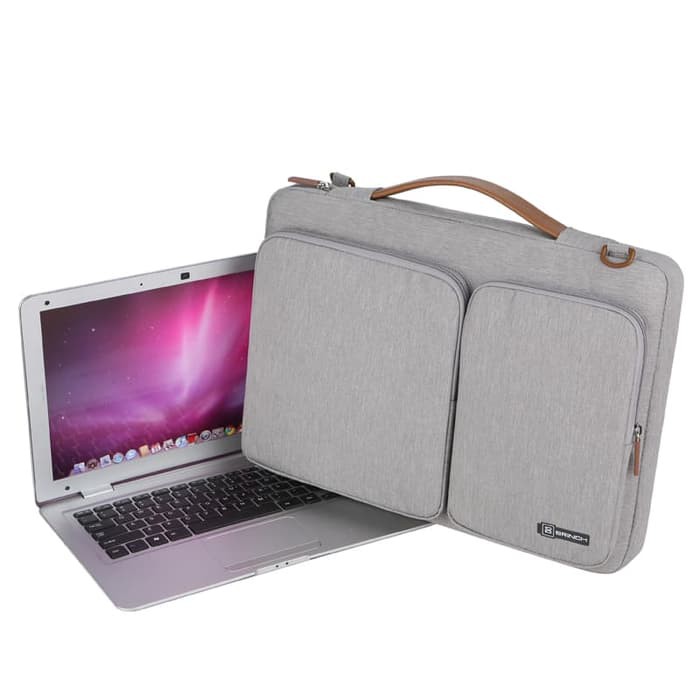 BRINCH Long Strap Executive Tas Laptop Selempang jinjing anti air waterproof 13 - 13.6 inch - Grey