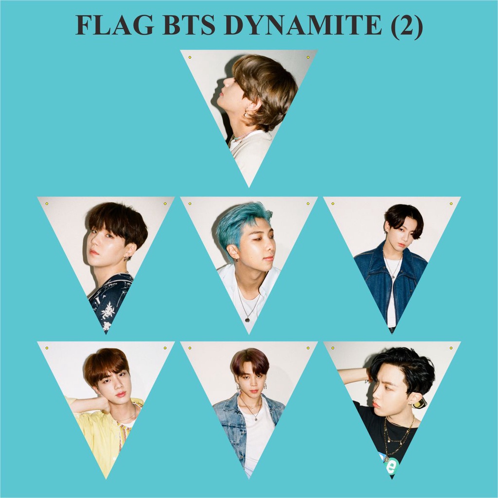 BUNTING FLAG BTS DYNAMITE Plus Tali Souvenir Kpop Murah