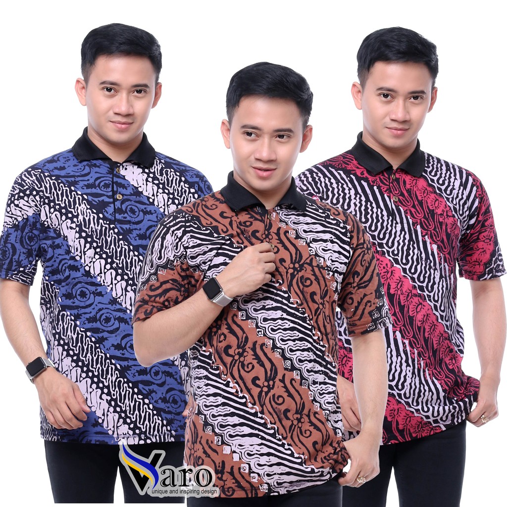 KAOS POLO BATIK CAP ASLI PEKALONGAN / KAOS KERAH BATIK / KAOS WANGKY BATIK CAP