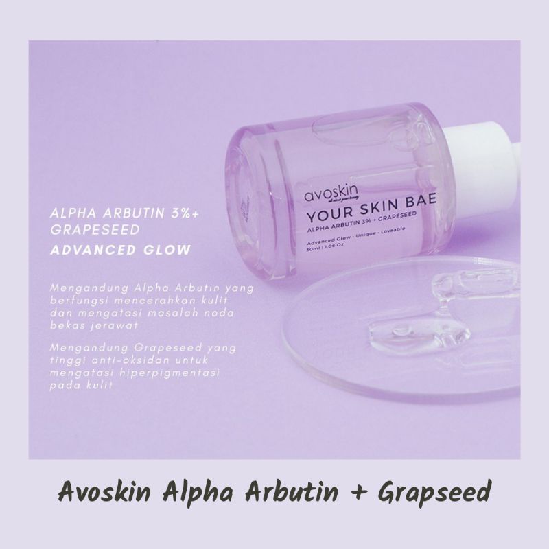 Avoskin Your Skin Bae Alpha Arbutin 3% + Grapeseed 30mL