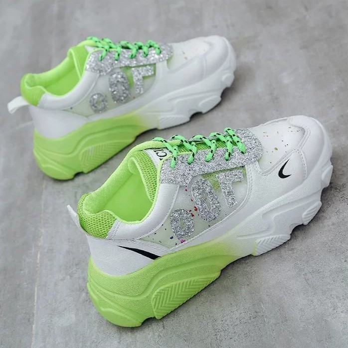 JeniBell - Sepatu Sneakers Wanita Import Julia / Sneakers Wanita Import-Green
