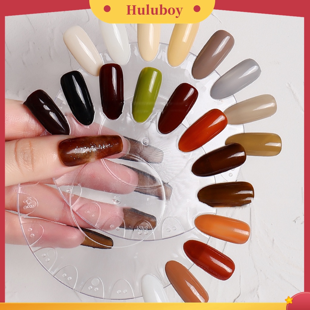 Huluboy Huluboy♡ Piring Display Warna Kutek UV Gel Bentuk Bulat Bahan Akrilik Untuk Manicure