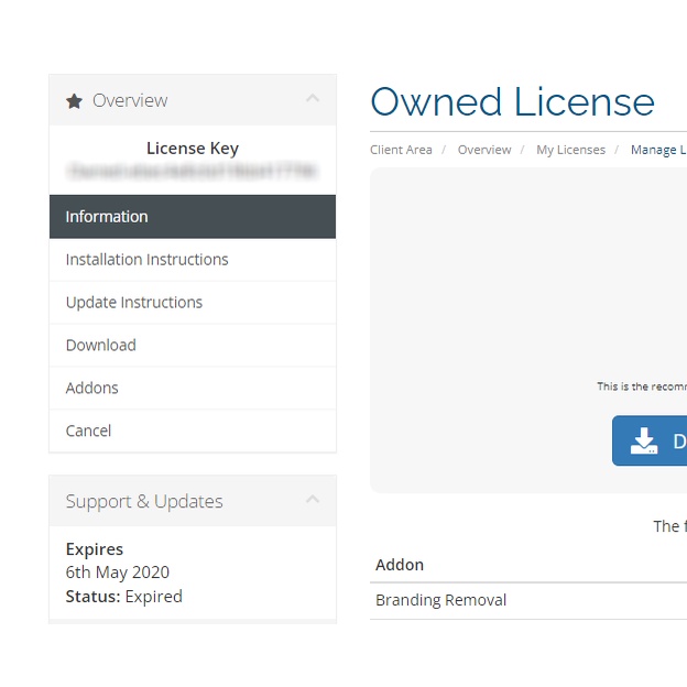 Owned License WHMCS (Unlimited Clients)