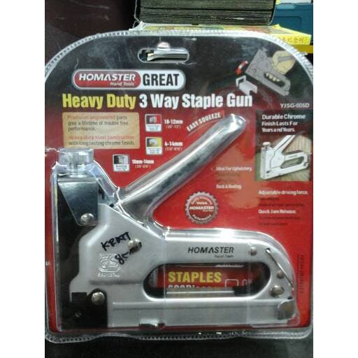 

Staple Gun 3 Way Homaster Heavy Duty / Staples Tembak