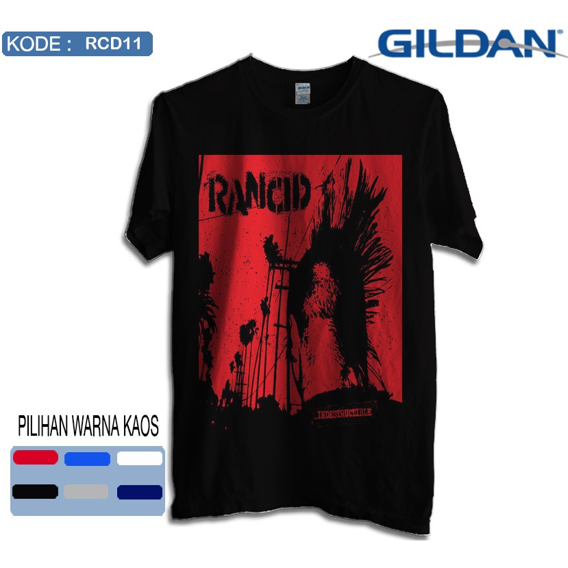 Kaos rancid band indestructible original gildan softstyle