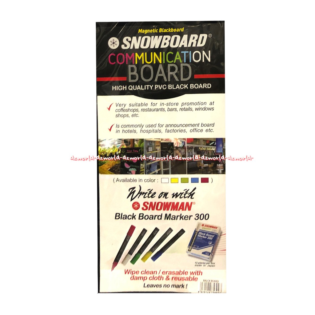 Snowboard Communication Board Write on With Snowman Papan Tulis