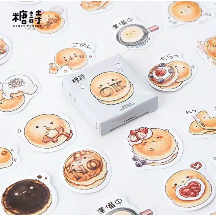 

45pcs aesthetic stiker box Roti lucu utk dekorasi scrapbook/album
