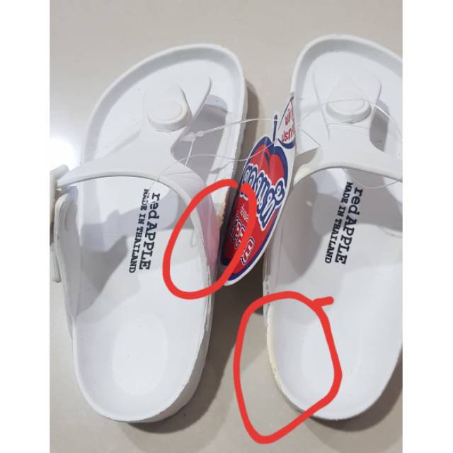 [DEFECT] SANDAL WANITA SENDAL WANITA RED APPLE JEPIT WHITE SIZE 27