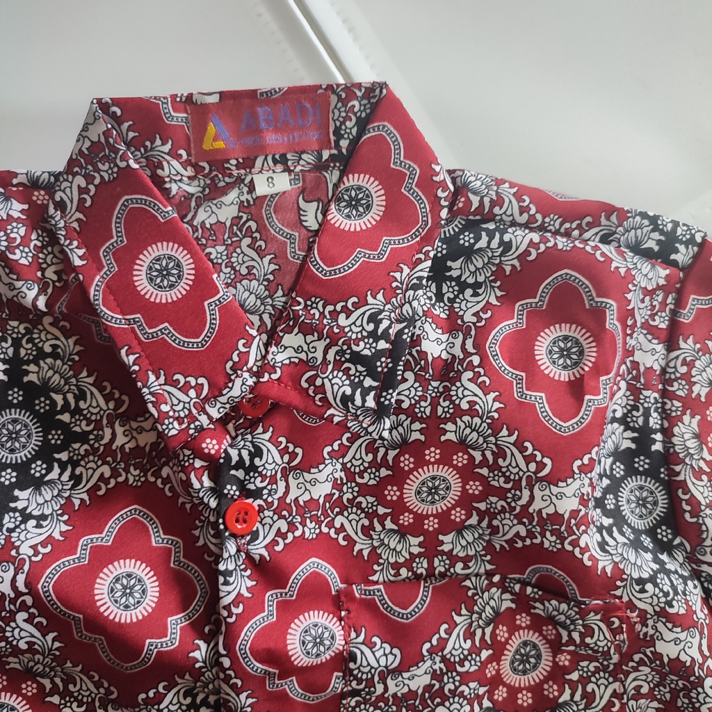 Batik SD merah lengan panjang anak laki-laki dan perempuan ( unisex )