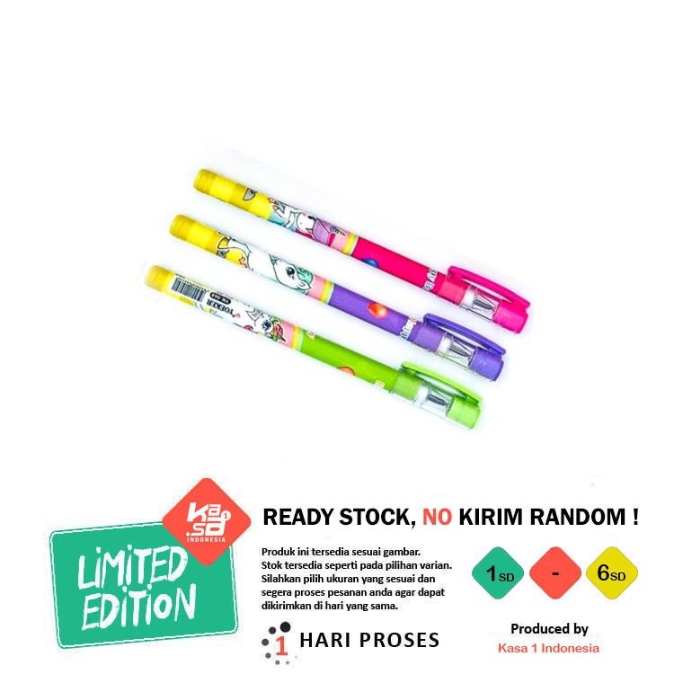 

3 Pcs Pulpen / Bolpoin Motif Karakter Lucu Anak Sekolah