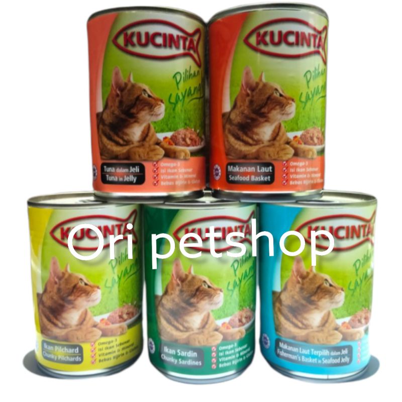 grab(12kaleng) Makanan Kucing KUCINTA 400gr Kaleng Basah