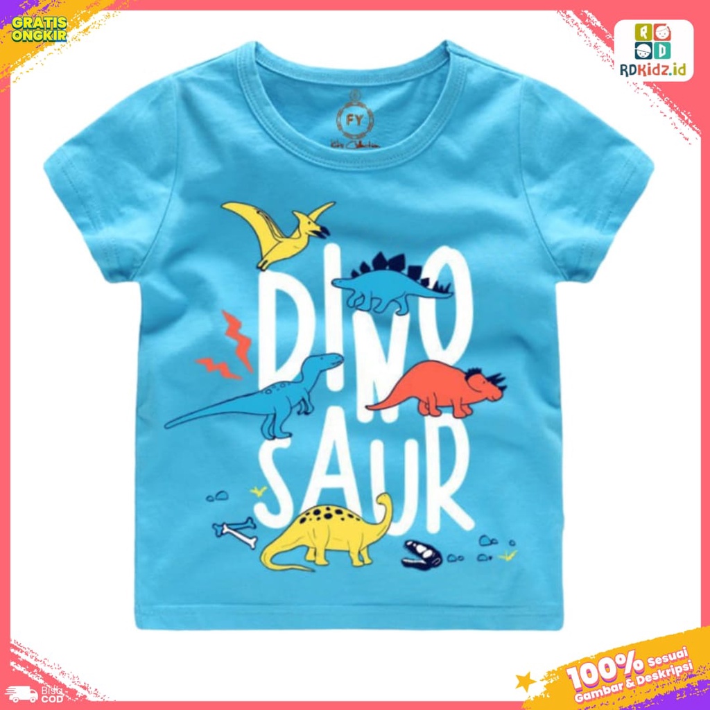 Rdkidzid Atasan Kaos Baju Anak Laki Laki Motif Dino Saur Blue