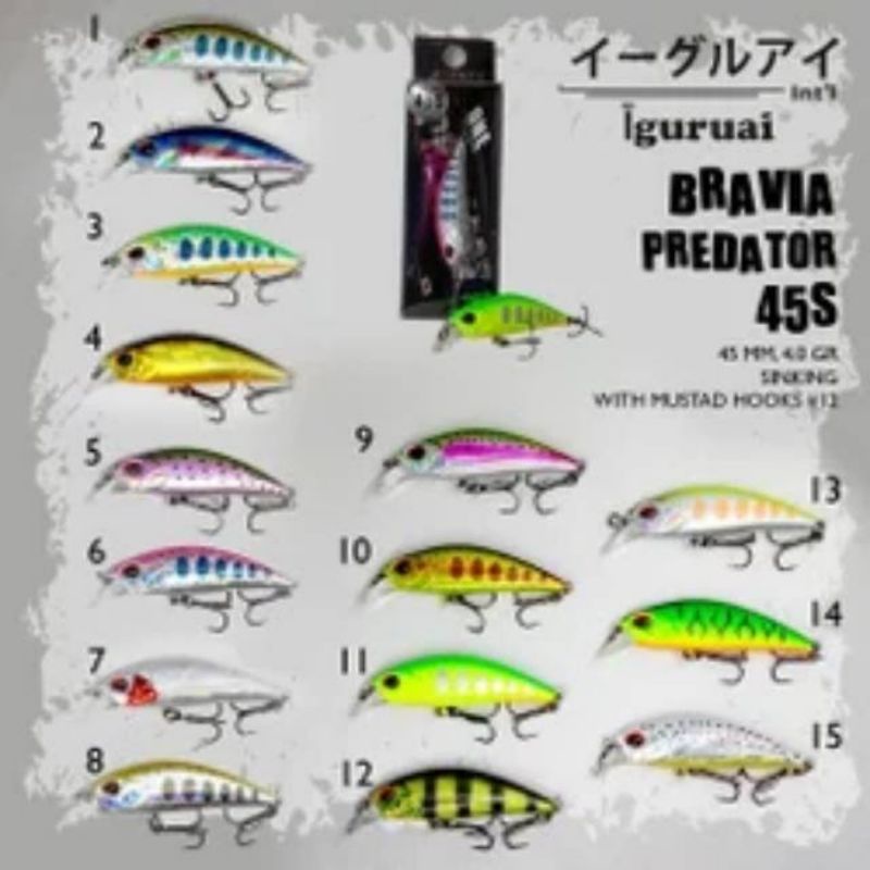 Lure IGURUAI BRAVIA PREDATOR 45S (4.5cm / 4gram) SINKING