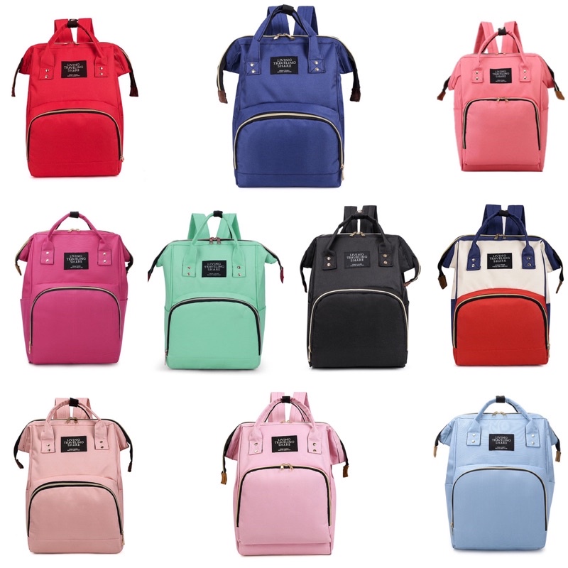 TAS BAYI 6006 - Tas Perlengkapan Bayi LTS POLOS Diaper Bag Tas Popok Travelling Ransel Backpack - H1