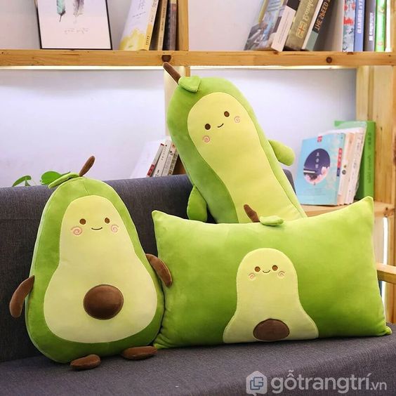 Bantal guling avocado, Bantal boneka mr avocado lucu lembut, bantal alpukat