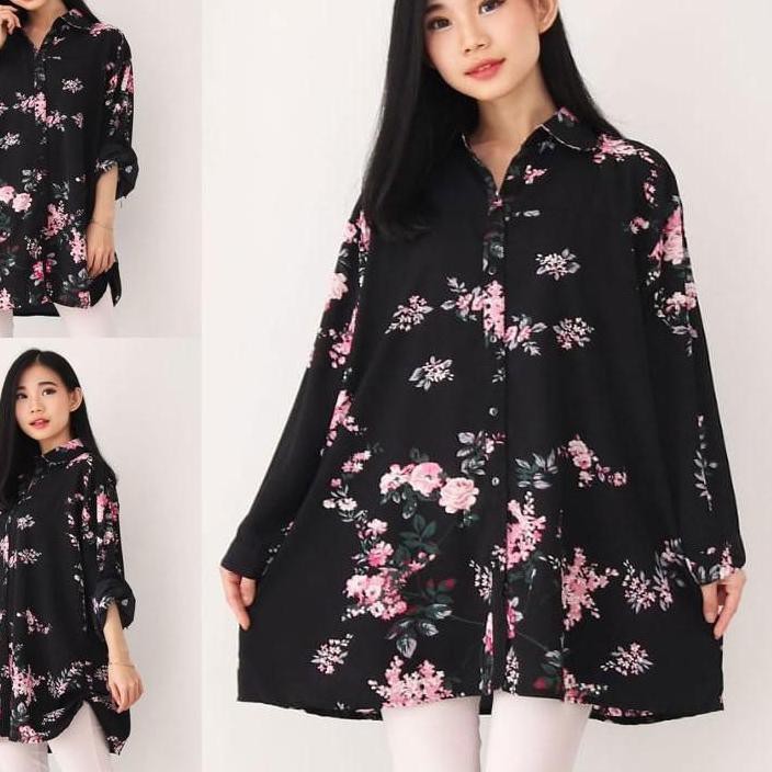 ✽Menarik KEMEJA JUMBO BIG SIZE Baju wanita gemuk 5046 ibu hamil menyusui kerja kantor XXL XXXL Modis