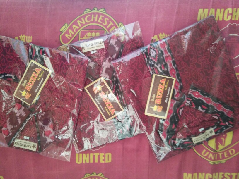 Ruzza Batik Anak Ukuran 0-15 Tahun Kemeja Motif Kipas Hitam Merah Phoenix Pink