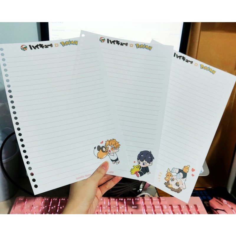 

[L.C] Kertas isi binder A5 B5 binder refill paper - Haikyuu x Pokemon series by jace_ang