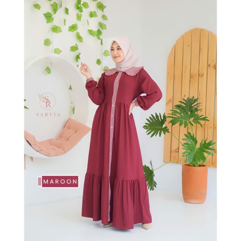 Fashion Muslim Gamis TAMARA crinkle salur dan SARVIA rayon dress adem kekinian terlaris