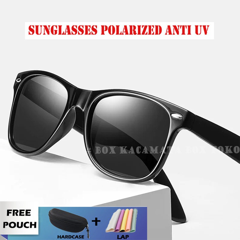 Kacamata Hitam Pria wanita Sunglasses Polarized Anti Silau/Anti UV Kotak Fashion Unisex TR90 2140