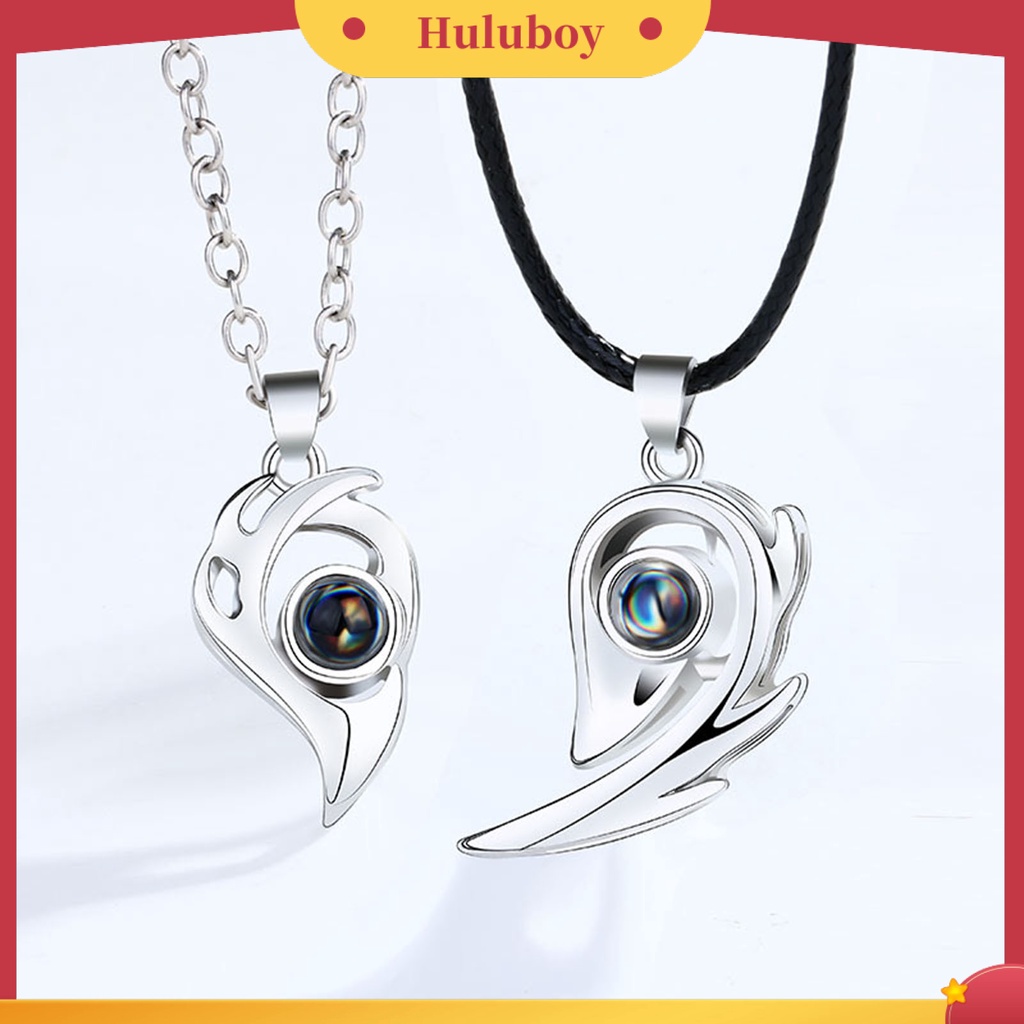 Hu Hu Hu Hu Hu Alat Bantu Pasang Kacamata♡ 2pcs Kalung Liontin Hati Magnetik Tahan Lama Gaya Korea Jepang Untuk Pasangan