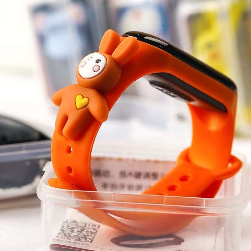 Jam Tangan Anak Elektronik Led Anti Air IP67 Water proof Motif Kartun Mickey Pikachu Bahan Silikon Untuk Anak / Jam Tangan Karakter 009-ORANGE RABBIT