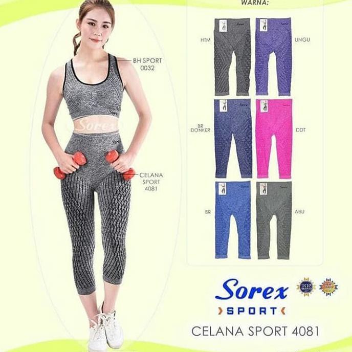 Celana Pendek Legging Sport Olahraga Gym Fitness Yoga Sorex 4081 - Abu-abu