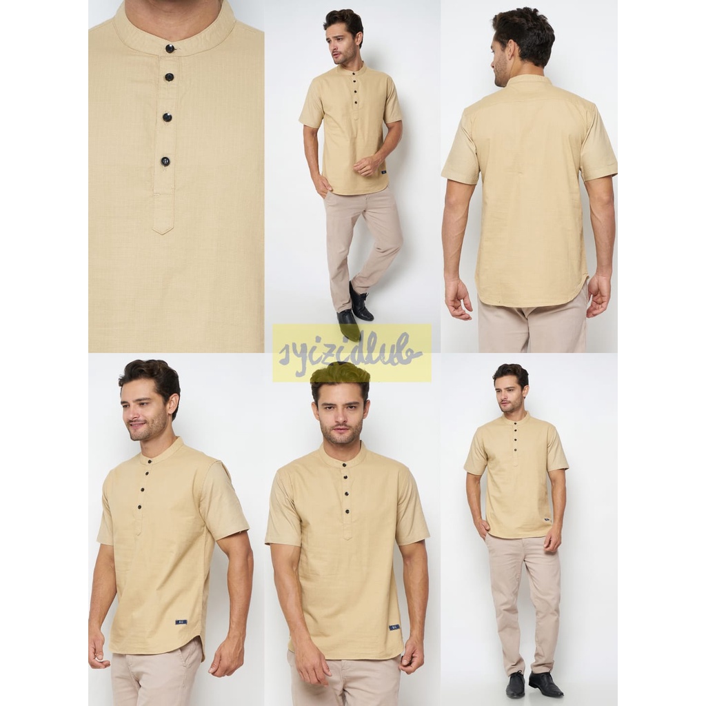 MAG Fashion Kemeja Koko Pria Lengan Pendek Katun Cigarette - Baju Koko Cigarette Basic Polos MURAH