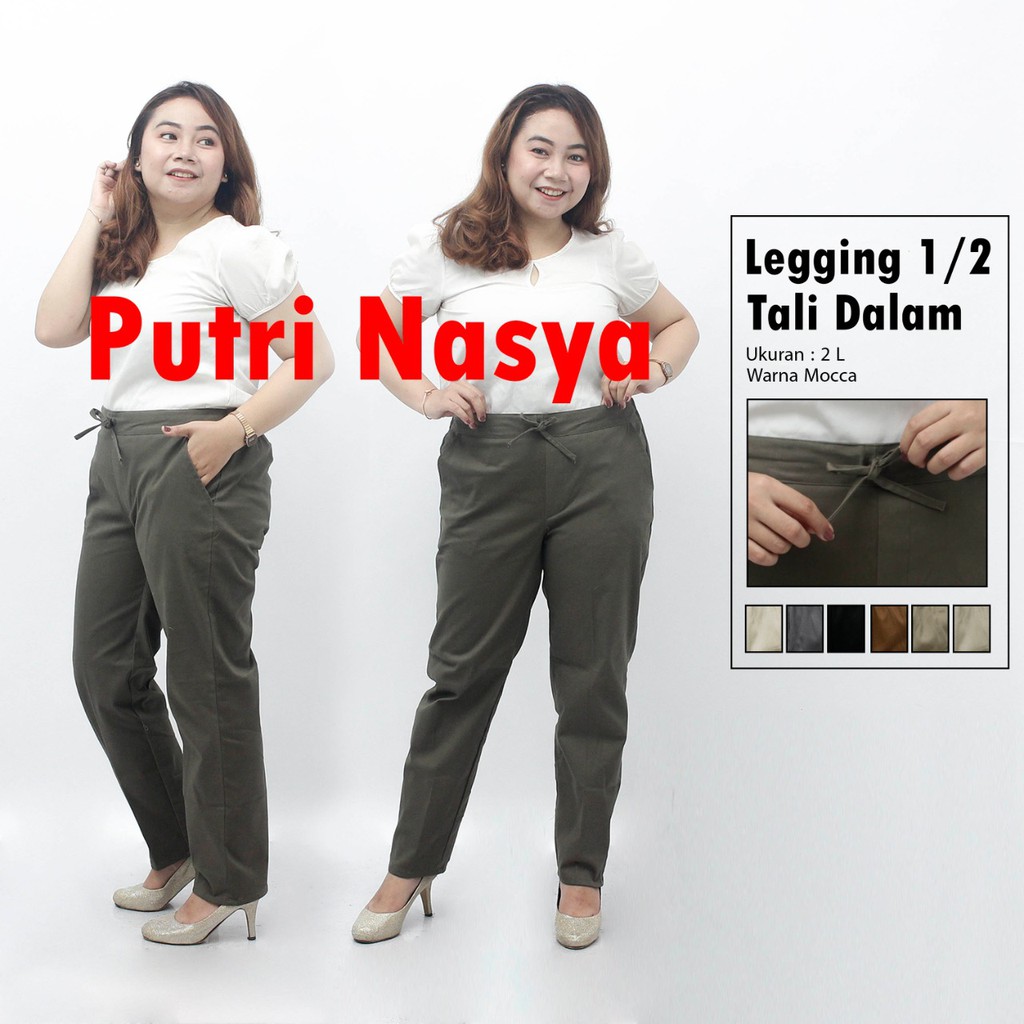 Celana jumbo kantor legging 1/2 karet dalam / celana bigsize / celana formal / celana wanita jumbo