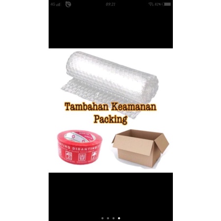 

bubble wrap+dus+fragile untuk pengaman