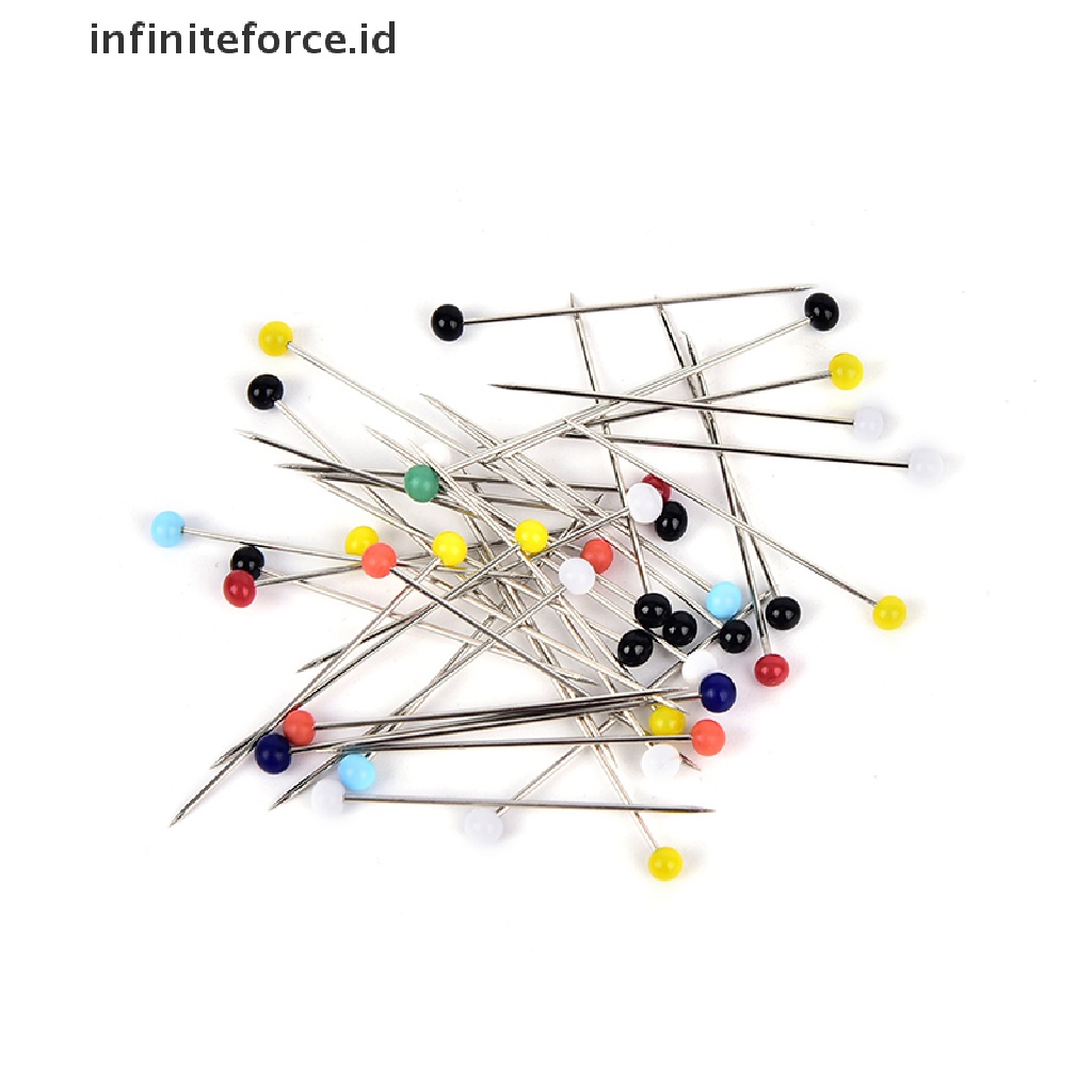 (Infiniteforce.Id) 50 Pcs / Set Jarum Pentul Kepala Mutiara Untuk Jahit / Quilting / Craft Diy