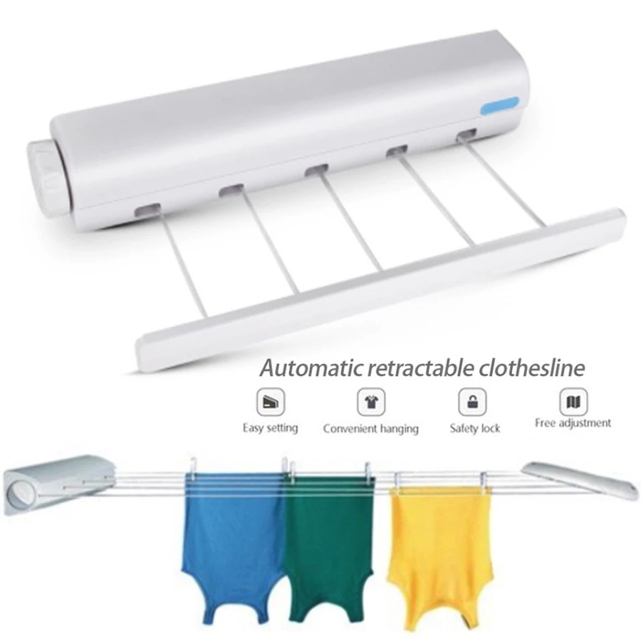 Jemuran Baju Praktis Indoor Retractable Clothesline 5 Tali