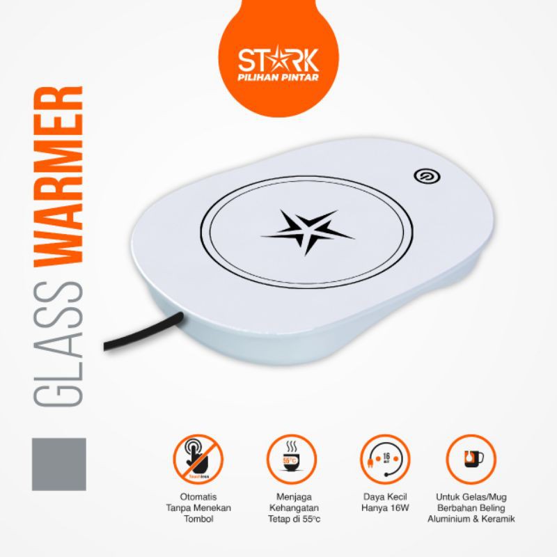 Tatakan gelas elektrik portable / Penghangat minuman Elektrik / Electric glass warmer STARK  STGW001