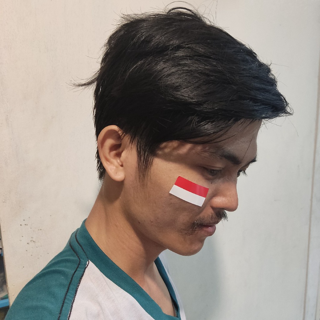 (Perlembar) Bendera Stiker Pipi Merah putih Support Hut RI