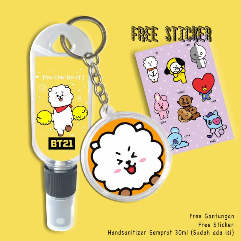 HAND SANITIZER BTS/HAND SANITIZER BT21 FREE GANTUNGAN+FREE STICKER