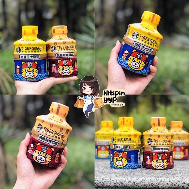 [NEW BOTOL] TIGERSUGAR Cheese Coffee Milk Tea - Minuman Viral TigerSugar Brownsugar &amp; Salted Cheese MilkTea - Minuman Sehat LESS SUGAR LOW FAT (450mL)