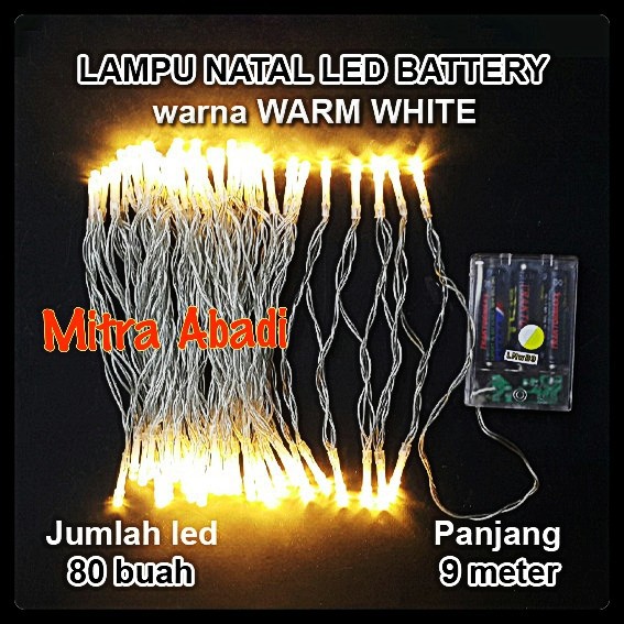 Lampu Natal LED Battery/Batre A2 Panjang 9 meter