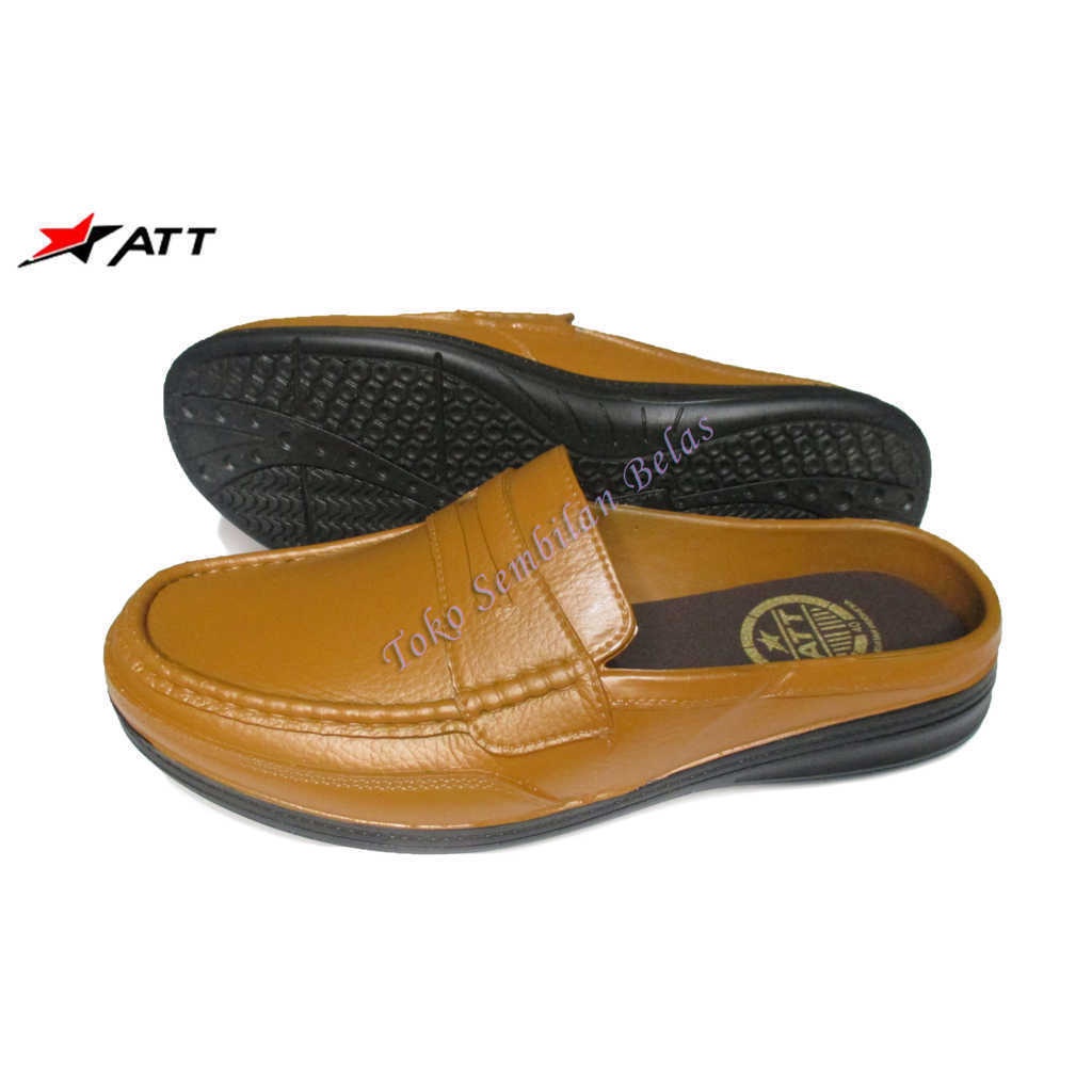 Sepatu Sandal Karet Slip On Coklat/Sepatu Karet Selop Coklat Casual ATT Bustong/Sepatu Sandal/Sepatu Selop