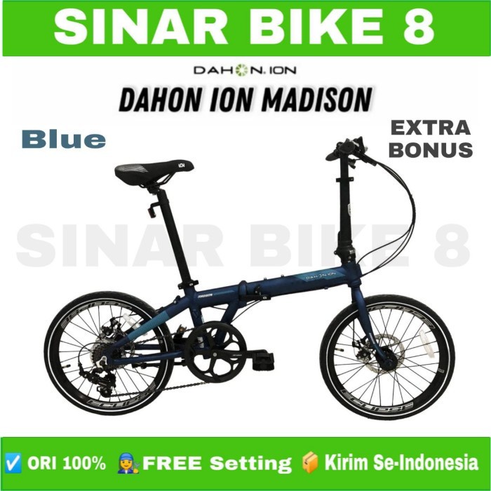 Sepeda Lipat Ukuran 20 Inch DAHON ION MADISON Alloy Shimano 7 Speed Rem Cakram