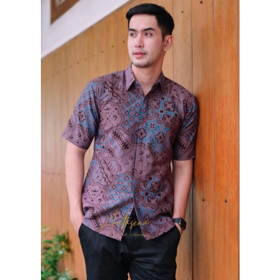 jagadmuda kemeja batik pria lengan pendek Slimfit lapisfuring